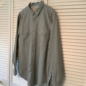 Filson Vented Performance Fishing Shirt Men M Light Green Long Sleeve